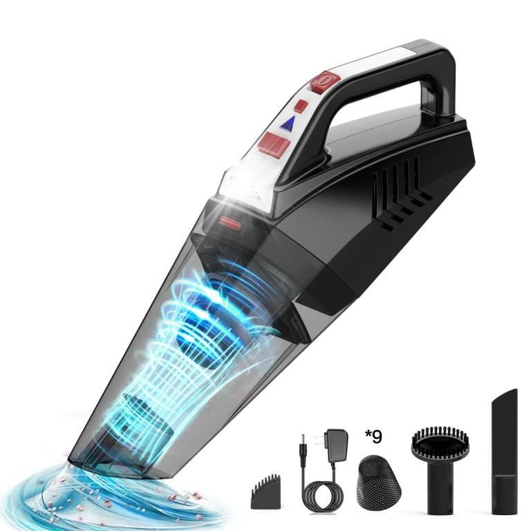 Hihhy Aspirador de Mano: Potente aspiradora sin cable para el hogar, coche y mascotas, con carga rápida y luz LED