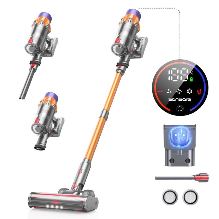 SunSare X7A: Aspiradora sin Cable con Potencia de 45kPa y 550W, Recargable y con Pantalla Táctil. Ideal para todo tipo de superficies.