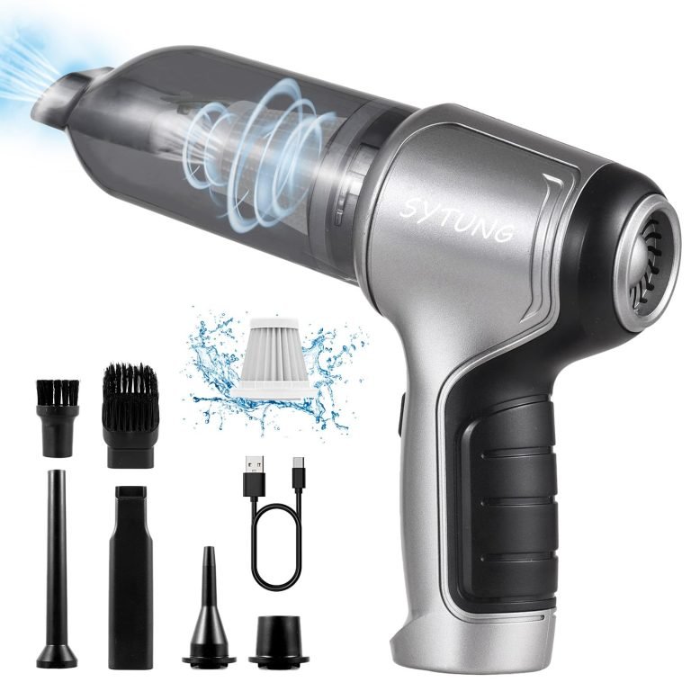 SYTUNG Mini Aspiradora de Mano: La solución perfecta para limpiar en cualquier lugar, potente y sin cables.