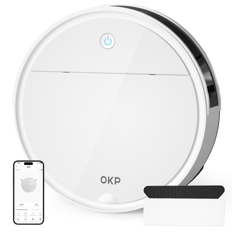 Robot Aspirador OKP K5 Pro: Súper succión, evitación precisa de obstáculos y limpieza sin enredos